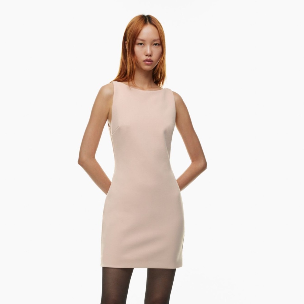 Babaton Crepe Short Sleeve Mini Dress